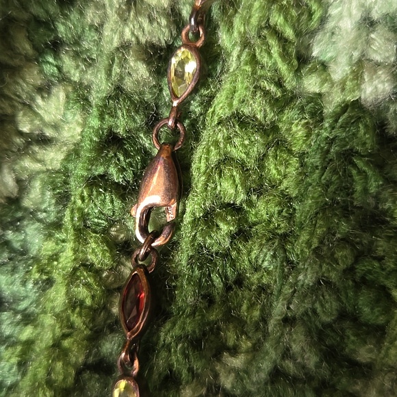 Vintage 80s geometrical/abstract rainbow gemstone 925 sterling silver necklace - Picture 4 of 4